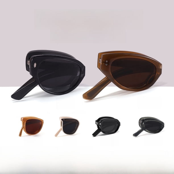 Gafas de sol plegables para mujer, resistentes a los rayos UV, de verano, sencillas, a la moda, ligeras, plegables