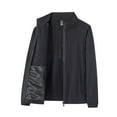 thumbnail image 5 of Levmjia Men's Stand Collar Zipper Jacket Nylon Spandex Lightweight Windbreaker Hidden Pocket Outdoor Coat Elastic Cuff Sportswear Solid Color Casual Top L-5XL, 5 of 8