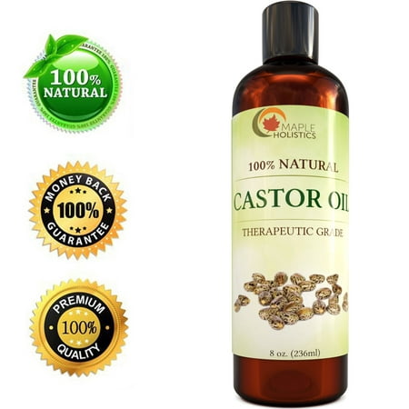 Maple Holistics 100% Pure Castor Oil, Softens Dry Skin & Scalp, Natural Skin & Hair Care Product, 8 (Best Way To Soften Skin)