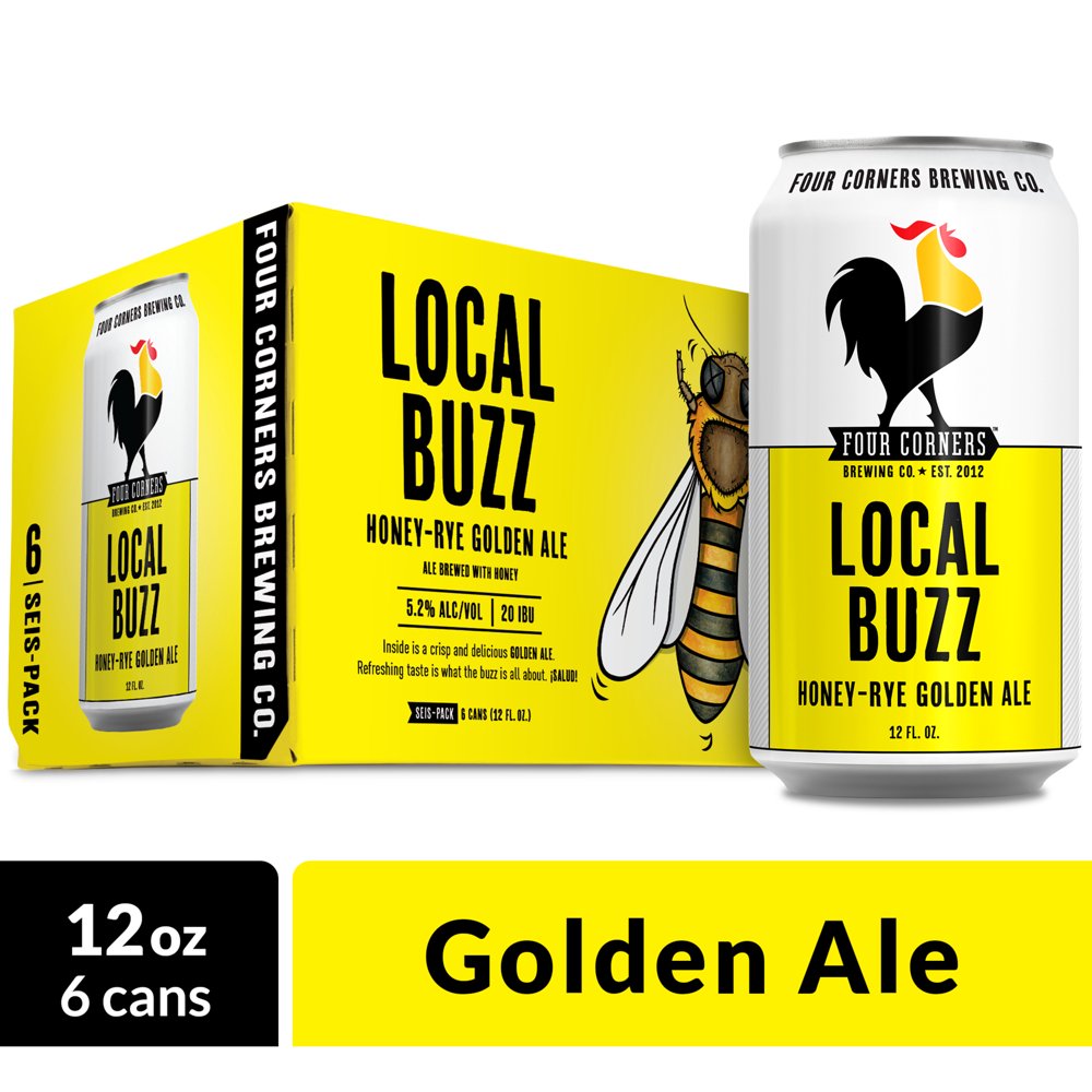Four Corners Local Buzz Golden Ale Craft Beer, 6 pk 12 fl oz Cans, 5.0