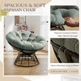 thumbnail image 4 of OMNIBERG Ergonomic 360° Swivel Wicker Papasan Chair, Oversized Indoor Outdoor Rattan Egg Sofa Chair Lounger with Soft Thick Cushion for Living Room, Bedroom, Patio, Yard, Green, 4 of 9