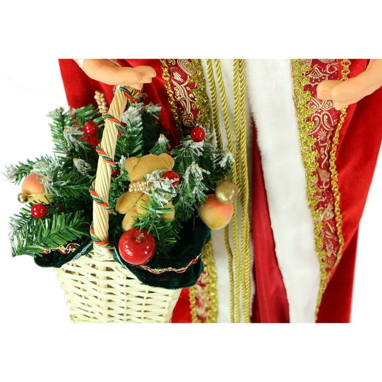 Fraser Hill Farm 4.8 ft Life-Size Dancing Mrs. Claus with Basket