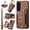 Brown, variant on ELEHOLD For Samsung Galaxy S26 Wallet Phone Case, Card Slot Ring Holder Flip Kickstand Shockproof Wallet Cover+Wrist Strap,Pink