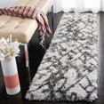 thumbnail image 3 of SAFAVIEH Horizon Milica Abstract Distressed Shag Area Rug, Grey/Ivory, 4' x 6', 3 of 10