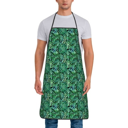 

Lukts Monstera Leaves Print Unisex Tie-Up Aprons Bibs for Chef Kitchen Grill Beverage Shop