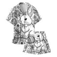 thumbnail image 3 of MIASHUI Pyjamas Boutonnés pour Filles de Pâques Ensembles de Pyjamas Peints à la Main pour Enfants, Blanc, 8-9 Ans, 3 of 4