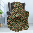 thumbnail image 4 of Tropical Soft Flannel Fleece Throw Blanket, Abstract Exotic Botany of Bird of Paradise Banana and Palm Leaves, Cozy Plush for Indoor and Outdoor Use, 50" x 70", Dark Grey and Multicolor, by Ambesonne, 4 of 5