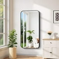 thumbnail image 6 of VONIGEE Black Bathroom Mirror 24x48 Inch, Rectangle Wall Mounted Vanity Mirror with Aluminum Frame Rounded Corner, Shatterproof Glass for Bedroom, Living Room, Entryway, Hangs Horizontal, 6 of 7