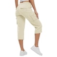 thumbnail image 4 of hotojiny Cargo Capri Pants for Women High Waisted Loose Fit Casual Capris Trousers Outdoor Hiking Cropped Pants for Travel Work, 4 of 6