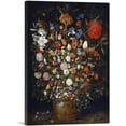 thumbnail image 1 of ARTCANVAS Flowers In a Wooden Vessel 1603 Canvas Art Print by Jan Brueghel The Elder - Size: 40" x 26" (1.50" Deep), 1 of 9