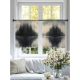 thumbnail image 3 of Black Beige Lake Sheer Curtains 45 Inch Length 2 Panels Set, Mysterious Aesthetics Abstract Retro Voile Window Treatment Rod Pocket Small Kitchen Curtains Drapes for Bedroom 52"x45"x2, 3 of 7