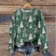 thumbnail image 1 of Suéter de cuello redondo de moda navideña para mujer, blusa holgada informal de manga larga con estampado sin capucha, blusa de poliéster para mujer, 1 of 4