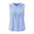thumbnail image 4 of Women's Sleeveless Hoodie, Awwp Women's Sleeveless Hooded Tank Top Sky Blue Breathable Tank Top Xl, 4 of 4