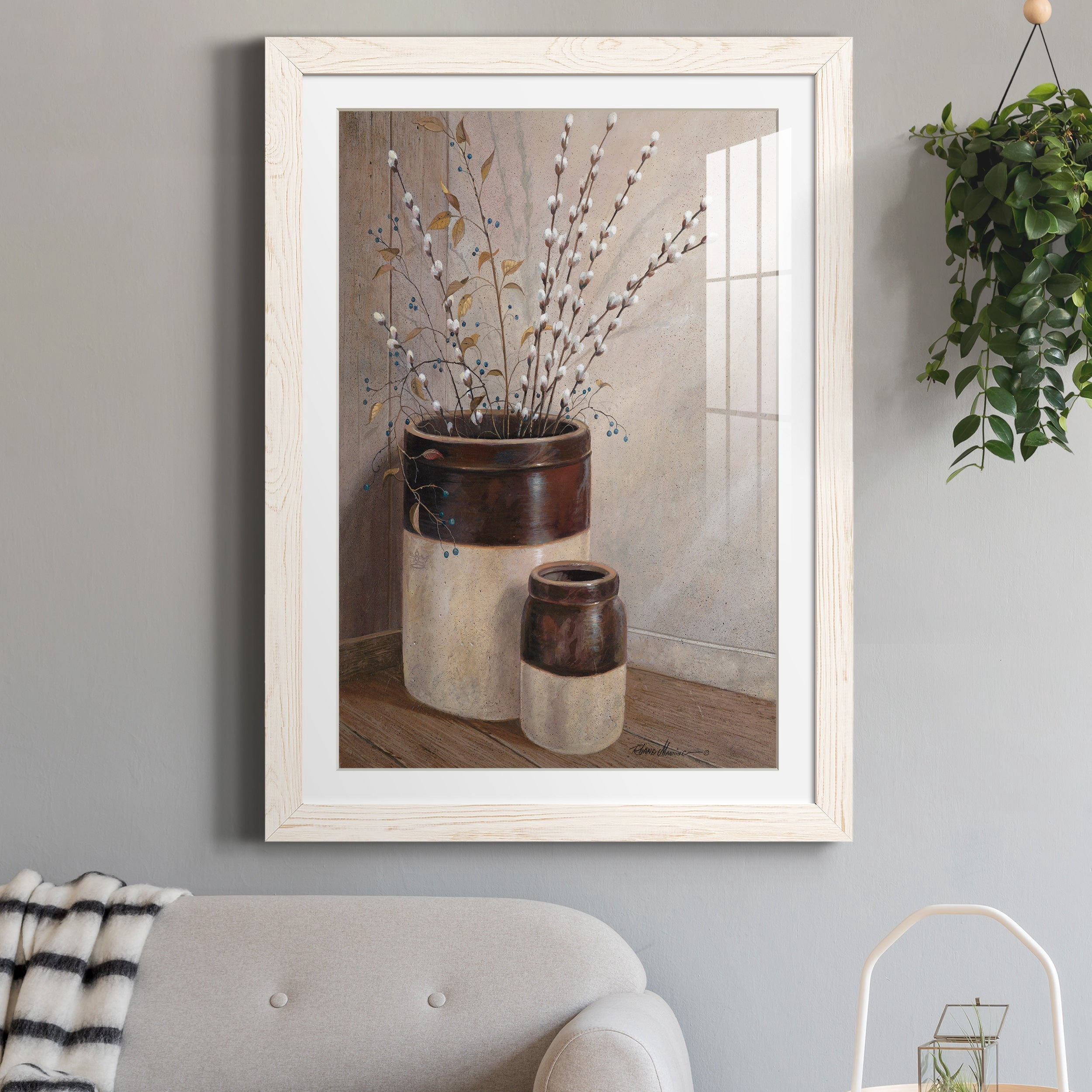 Pussywillows & Spring - Premium Framed Print - Distressed Barnwood Frame - Ready to Hang