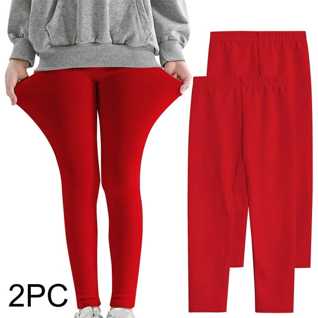 Odeerbi 3-12 Años Niñas 2 Pcs Leggings Mallas Elásticas Lycra Pantalones de Comodidad Suavidad Transpirable Pantimedias