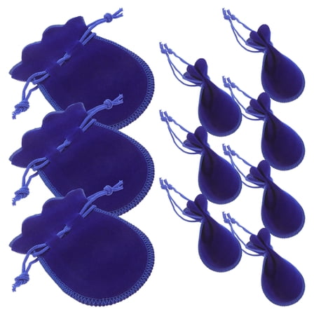 HEALEEP 10Pcs Jewelry Velvet Bag Blue for present Packaging and Storage