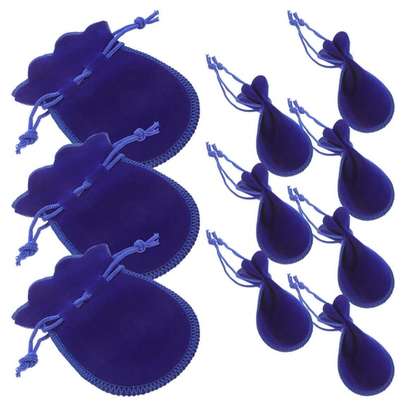 HEALEEP 10Pcs Jewelry Velvet Bag Blue for present Packaging and Storage