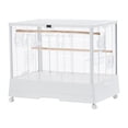 thumbnail image 4 of Spacious Metal Bird Cage with Play Top – Rolling Stand. Storage Shelf. -Out Tray – Flight Cage for Parrots. Cockatiels. Conures. Parakeets. Budgies. Lovebirds. Finches. Canaries – White, 4 of 8