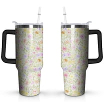 Spring Flowers 40oz Stainless Steel Vacuum Insulated Tumbler with Lid and Straw for Water Iced Tea Coffee Smoothie and More