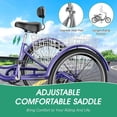 thumbnail image 6 of Lilypelle Adult Tricycle 7-Speed, 24 inch 3 Wheel Cruiser Bikes with Cargo Basket for Seniors, Women, Men, 6 of 8