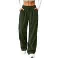 thumbnail image 2 of Tqcoqu Women's Corduroy High Waist Wide Leg Pants,Casual Waist Trousers with Side Pockets For Fall Winter, 2 of 8
