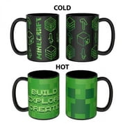 Zak Designs Minecraft Color Change 15 Ounce Mug, Creeper