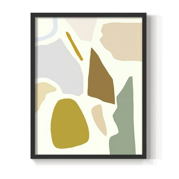 Pastel Splotches I Framed Print in Black Solid Wood Framed Print No Nail Hanging