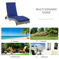 thumbnail image 3 of Outsunny Chaise Lounge Pool Chair, Outdoor PE Rattan Sun Lounger, Dark Blue, 3 of 9