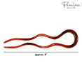 thumbnail image 3 of Parcelona French Tortoise Shell 4 Inch Large 2 Pins Wavy Crink U Shaped Hair Pin, 3 of 9