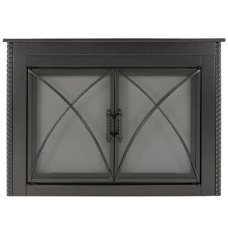 

Pleasant Hearth Albus Collection Fireplace Glass Door Small