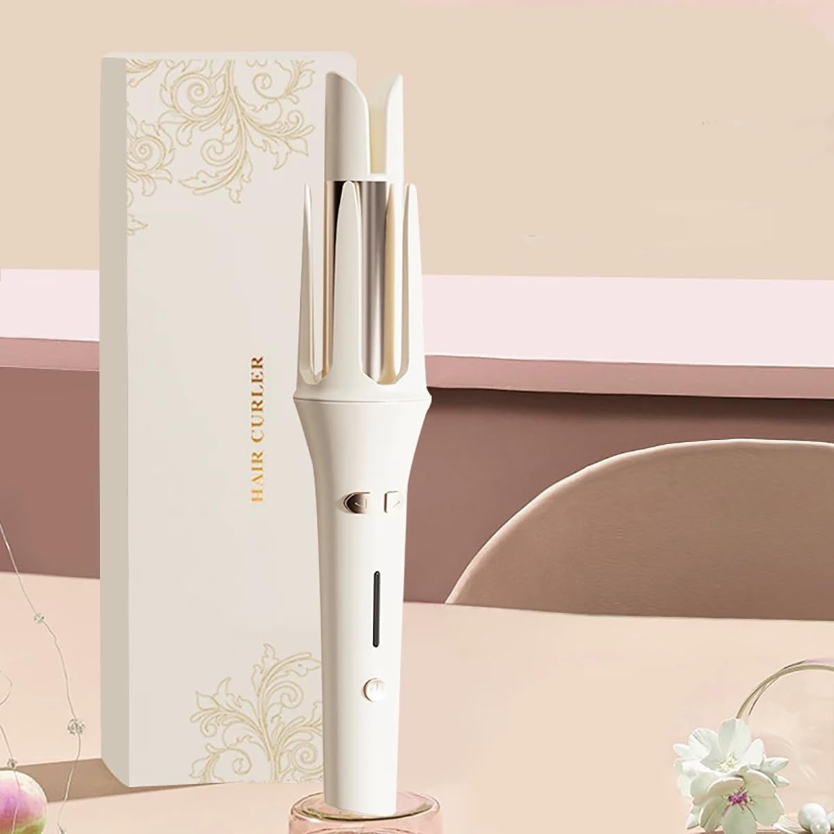 Automatic Hair Curler with 4 Temperature & 3 Timer Settings, Auto-Rotating Ceramic Curling Iron with Anti-Tangle & Anti-Scald Design