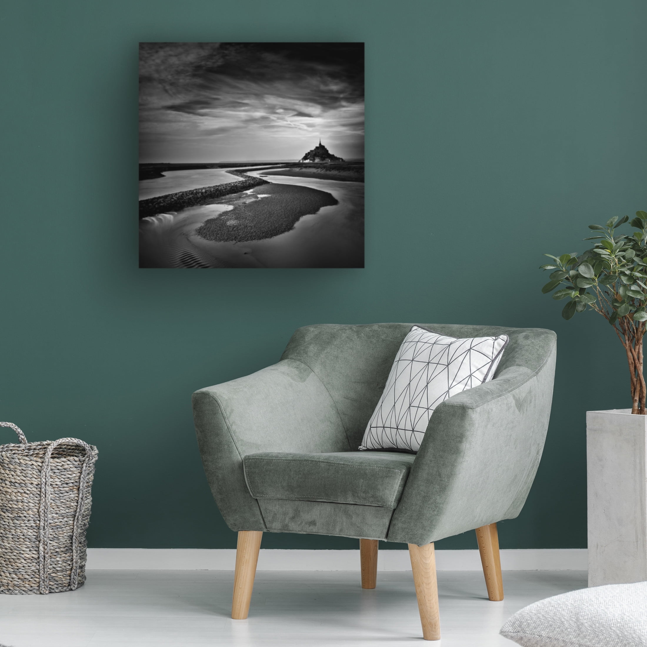 Canvas Wall Art - Christopher Methot 'Le Mont Saint Michel' Wall Art for Living Room, Bedroom, or Office Décor by Trademark Fine Art - 14 x 14 Inches