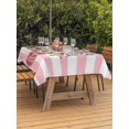 thumbnail image 2 of Outdoor Tablecloth with Umbrella Hole and Zipper, Valentine's Day Rectangle Table Cloth 52x70 Inch Waterproof Tablecloth, Roses Flowers Pink Stripes Country Picnic Table Cover for Patio Camping, 2 of 7