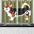 thumbnail image 2 of MKHERT Corgi Olive Blackout Window Curtain Kitchen Curtain 26x39 inch, 2 Panels, 2 of 3