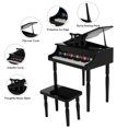 UBesGoo 30key Kids Wooden Piano Toy with Musical Stand and Chair Black
