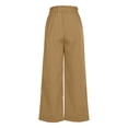 thumbnail image 5 of RYRJJ Wide Leg Palazzo Pants for Women - High Waist Casual Beach Lounge Pants Drawstring Baggy Flowy Trousers with Pockets(Khaki,L), 5 of 5
