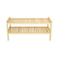 thumbnail image 4 of Eccostyle 2 Tier Slatted Stackable Solid Bamboo Shoe Rack - Natural, 4 of 7