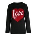thumbnail image 5 of Arvbitana Valentine's Day Sweater Pullover for Women Long Sleeve Crewneck Cute Love Heart Print Knitted Tops Casual Loose Ribbed Jumper, 5 of 6