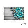 thumbnail image 4 of Joocar Floral Design Wood Texture Placemats Set Of 4 For Home Kitchen Table Decor 12x18 inch Linen Table Mats Set Of 4 For Home Kitchen Table Decor 12x18 inch, 4 of 5