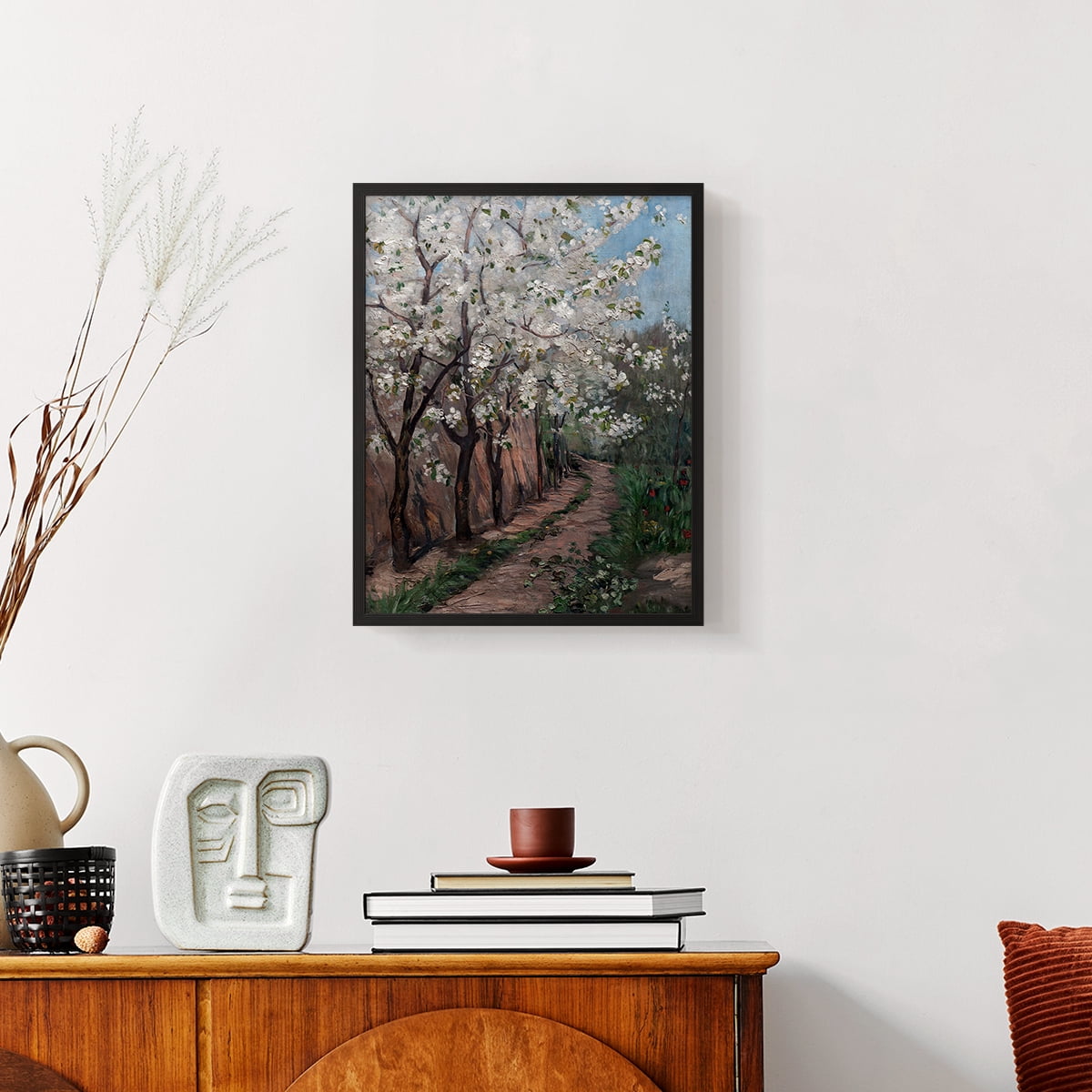 Vintage Floral Print CXL - 14in. x 11in. Vintage Framed Print in Black Wood Frame