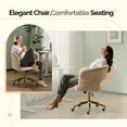 thumbnail image 6 of Ktaxon Flannel Accent Chair Multi-Use Makeup Desk Chair with 360 Swivel Adjustable Height for Bedroom Office Dorm Khaki, 6 of 9