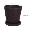thumbnail image 2 of KAKOWELY 4 Sets Balcony Planting Pot Drainage Hole Coffee Rattan Woven For Succulent Lovers, 2 of 8