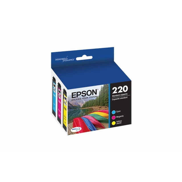 Epson Canada Ltd Epson 220 Color Ink Cartridges, Cyan, Magenta, Yellow, 3-Pack