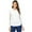 White, variant on IBKUL Women's Adjustable Zip Long Sleeve Polo, Color: Blue, Size: XL