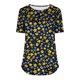 thumbnail image 3 of Camisetas Casuales de la Mujer Moda Diaria No Posicionamiento Impreso Manga Corta Cuello Redondo Camiseta Superior, 3 of 5
