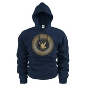 Soffe U.S. Navy Hooded Sweatshirt with Reflective Ink Print USN Pullover Hoodie, Navy Blue, XX-Large
