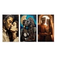 thumbnail image 2 of Designart "Retro Painting Portrait of Passionate Love" Couple Wall Art Set Of 3 - Glam Black Canvas Set For Living Room Decor, 2 of 6
