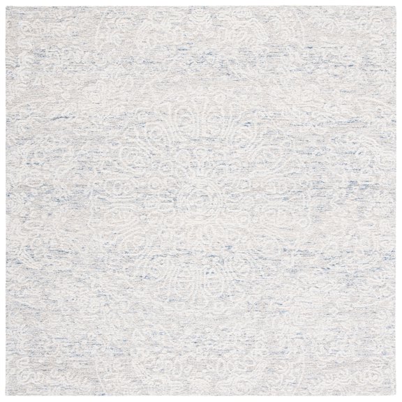 SAFAVIEH Metro Alaois Medallion Area Rug, Light Blue/Ivory, 6' x 6' Square