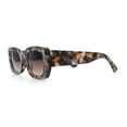 thumbnail image 6 of Womens Classy Mod Thick Plastic Rounded Rectangle Fashion Sunglasses Brown Grey Tortoise - Brown, 6 of 8