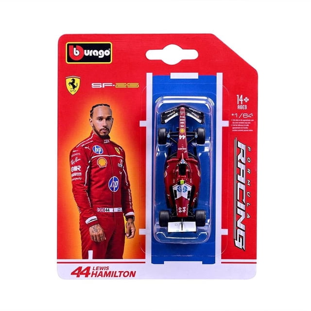 Vehículo de juguete Bburago Ferrari F1 escala 1:64 44 SF25 Hamilton